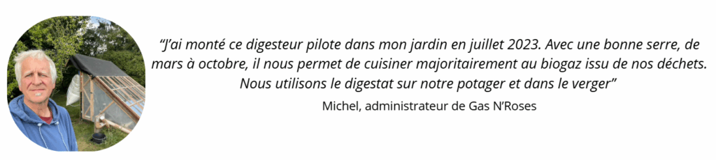 J'ai monté de digesteur pilote dans mon jardin. 