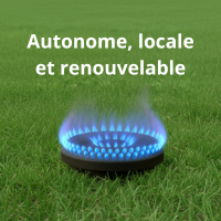 Une flamme au biogaz naturel symbolise une énergie autonome, locale et renouvelable. 